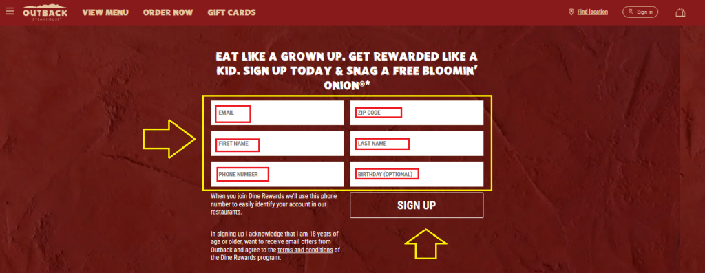 Outback Steakhouse Rewards