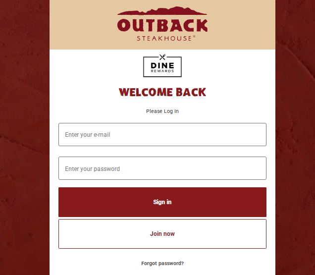 Outback Steakhouse Rewards Login